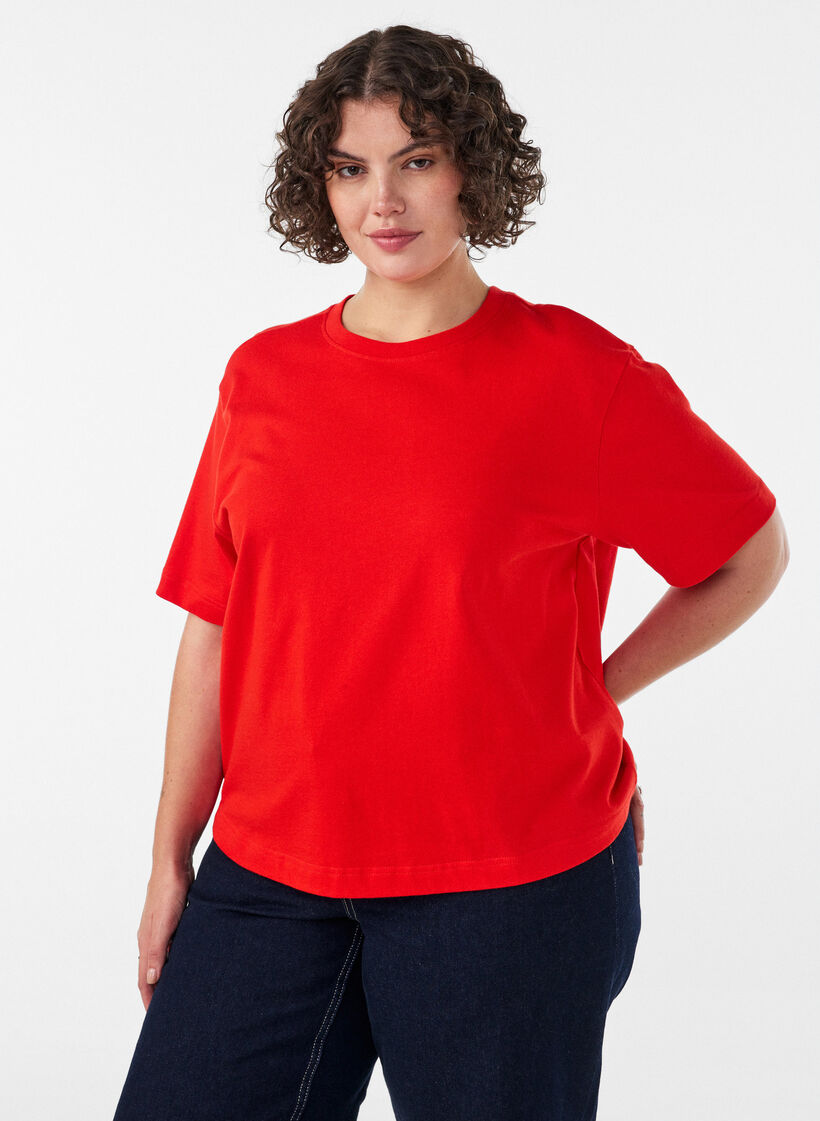 Boxy cotton T-shirt, 0942, Model image number 0