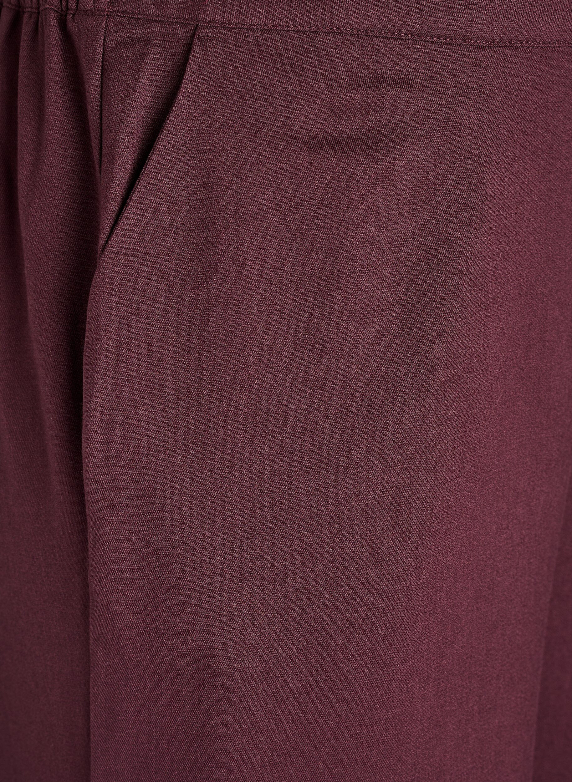 Zizzifashion Wide-leg trousers with a high waist, Dark Bordeaux, Packshot image number 2