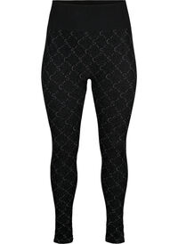 Seamless leggings with silver-colored pattern