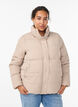 Short padded puffer jacket with a high neck, Beige, Model image number 0