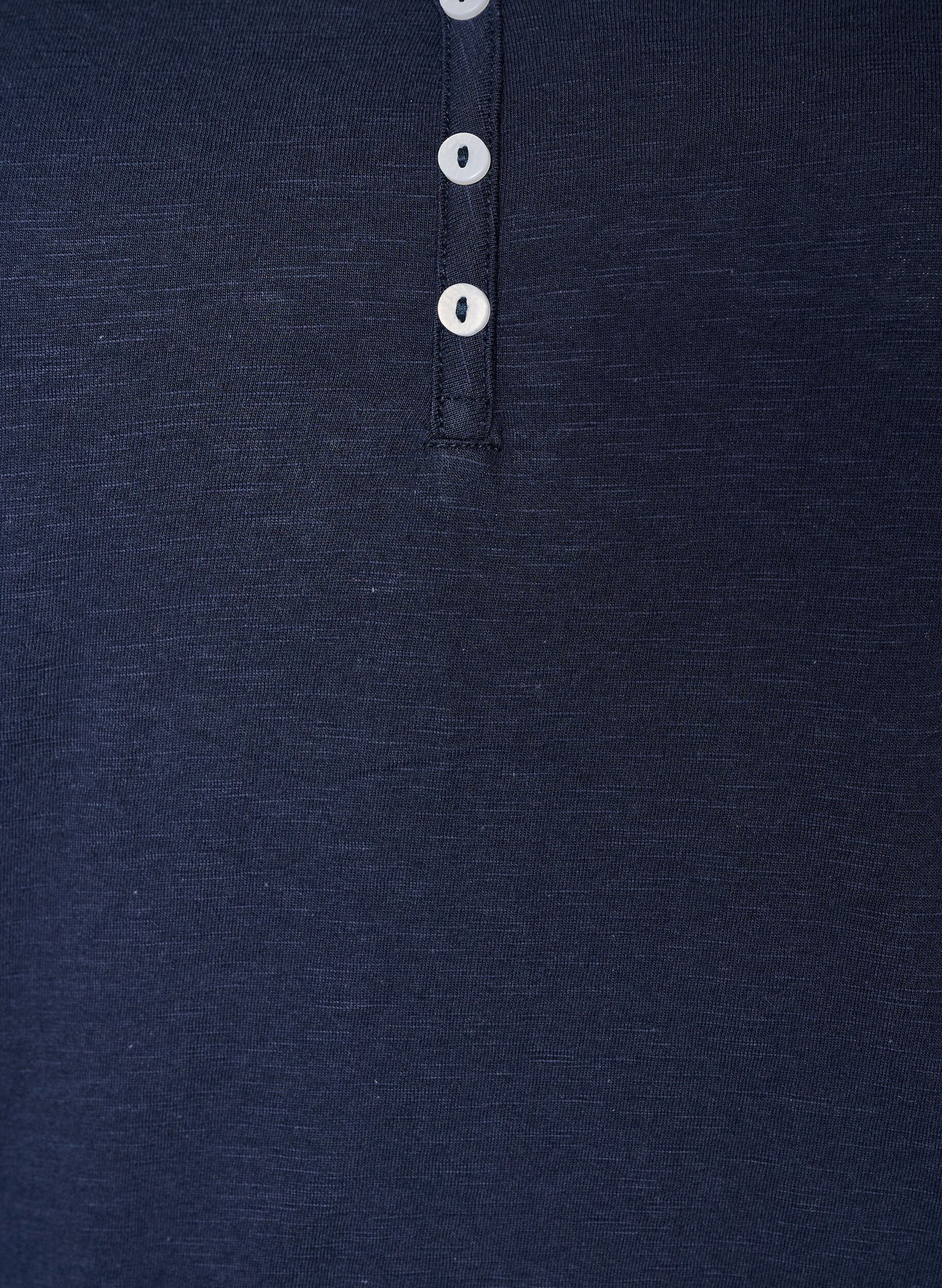 ZizzifashionTank top in organic cotton with V-neck and buttons, Blue, Packshot image number 2