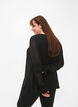 V-neck blouse with ruffle sleeves, Black, Model image number 1