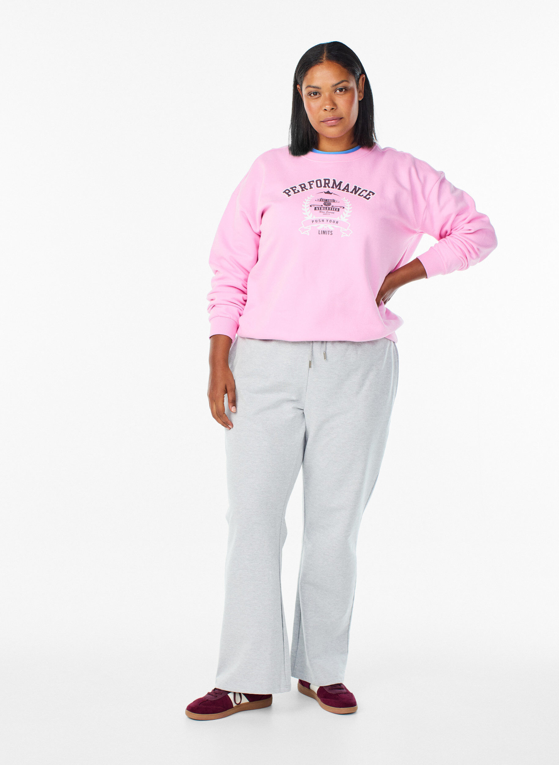 Zizzifashion Sweatshirt with text print, Pink, Model image number 1