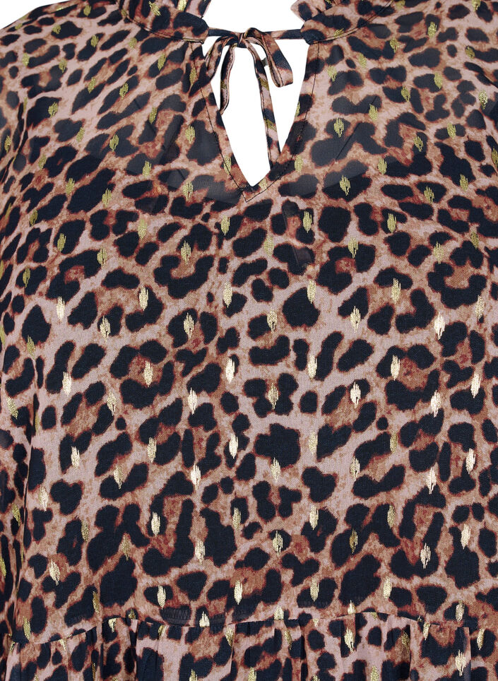 Tunic with leo print and lurex, Leopard AOP, Packshot image number 2