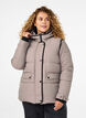 Short puffer jacket with contrast details, Beige, Model image number 0