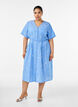 Cotton shirt dress with embroidered flowers, Light Blue, Model image number 0