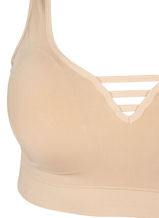 Lightly padded bra with string details, Nude, Packshot image number 2