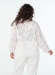 Long-sleeved cotton blouse with broderie anglaise, White, Model image number 2