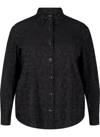 Viscose shirt jacket with tone-on-tone pattern