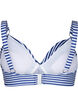 Printed bikini bra with underwire, Blue Striped, Packshot image number 1
