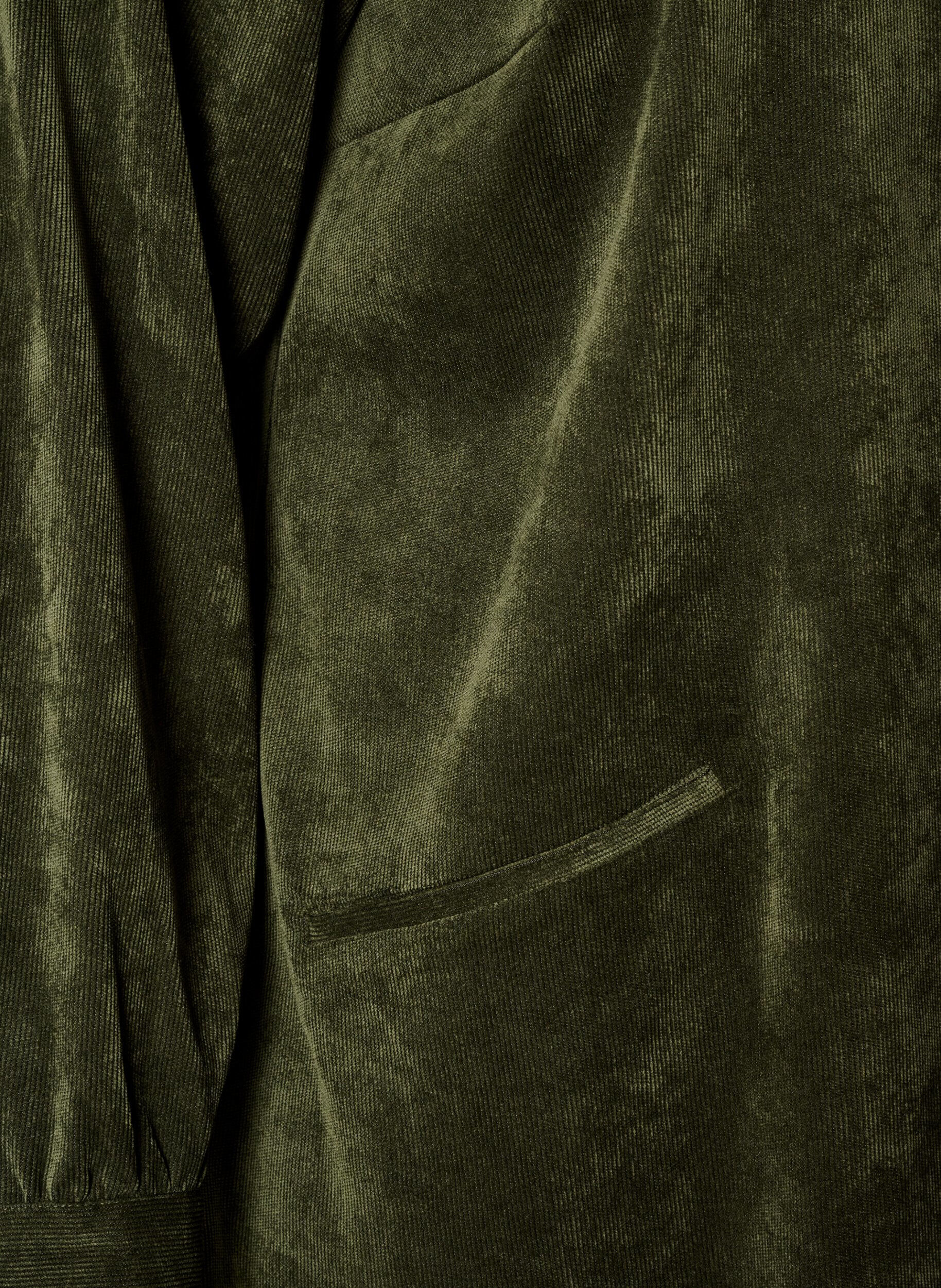 ZizzifashionCorduroy shirt dress with collar and button fastening, Green, Packshot image number 3