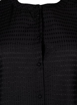 Lyocell shirt blouse with texture, Black, Packshot image number 2