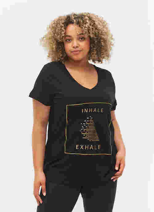 Cotton exercise t-shirt with print
