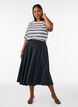 Boxy T-shirt with striped pattern, Black, Model image number 1
