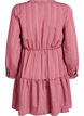 Short dress with woven stripe texture and elastic waist, Rose, Packshot image number 1