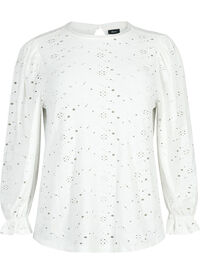 Long-sleeved blouse with hole pattern