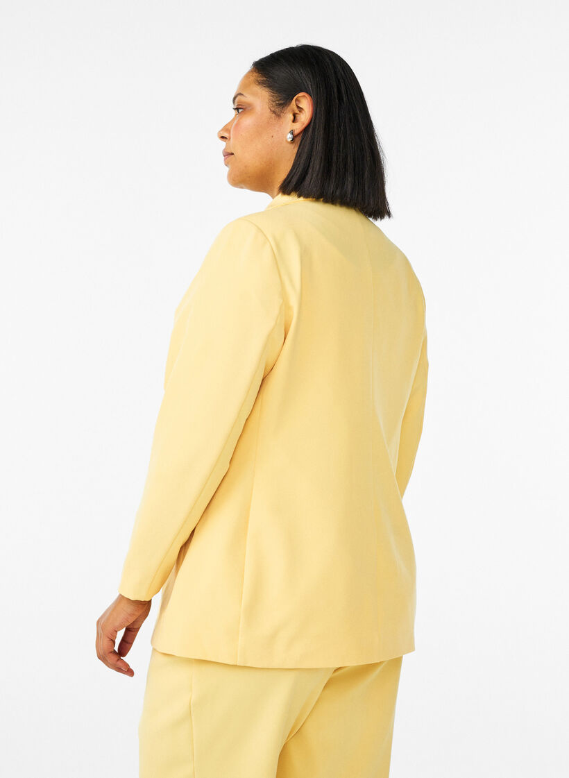 Classic blazer with button closure, Yellow, Model image number 2