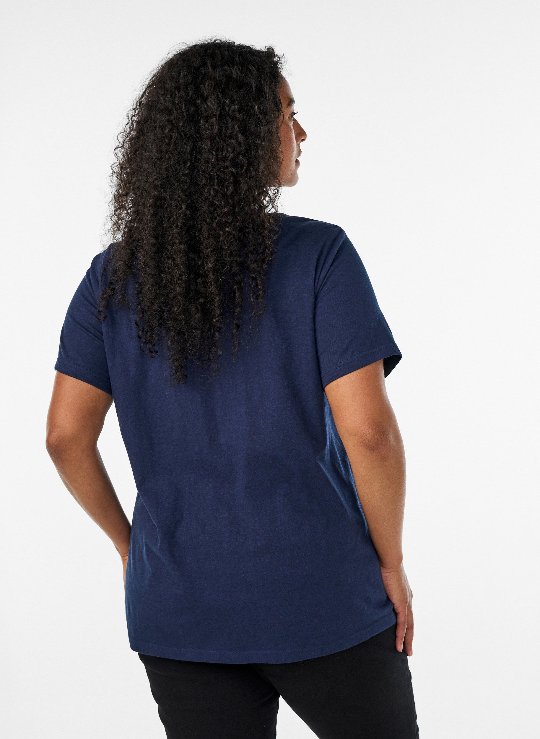 ZizzifashionT-shirt with button detail, Blue, Model image number 2