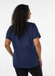 T-shirt with button detail, Blue, Model image number 2