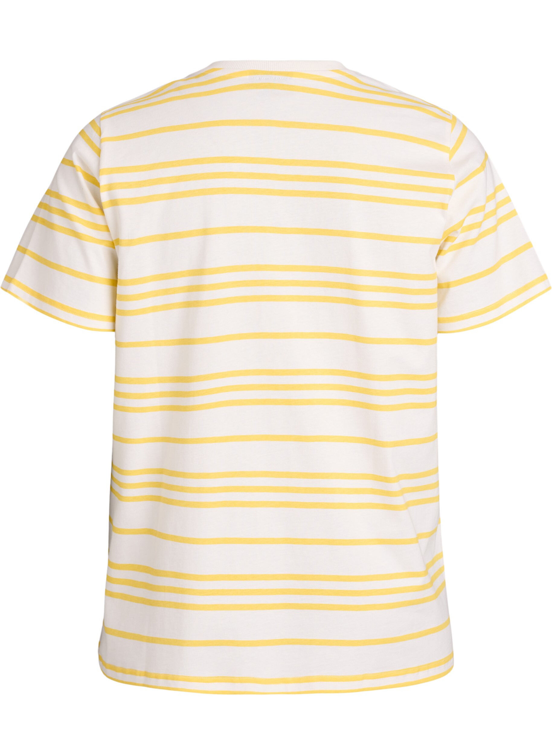 Zizzifashion Striped cotton t-shirt, Yellow, Packshot image number 1