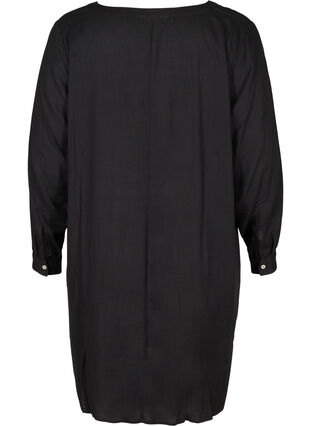 Long-sleeved dress in viscose, Black, Packshot image number 1