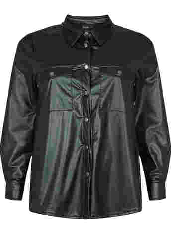 Faux leather shirt