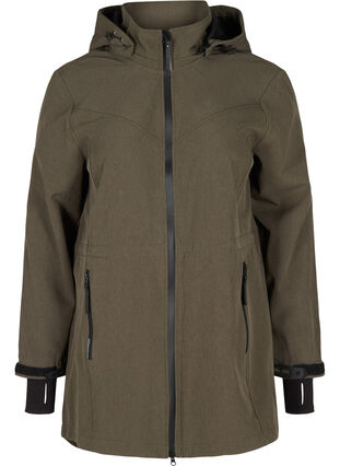 Softshell jacket with detachable hood, Grape Leaf, Packshot image number 0