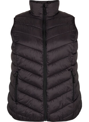 Short vest with zip and pockets, Black, Packshot image number 0