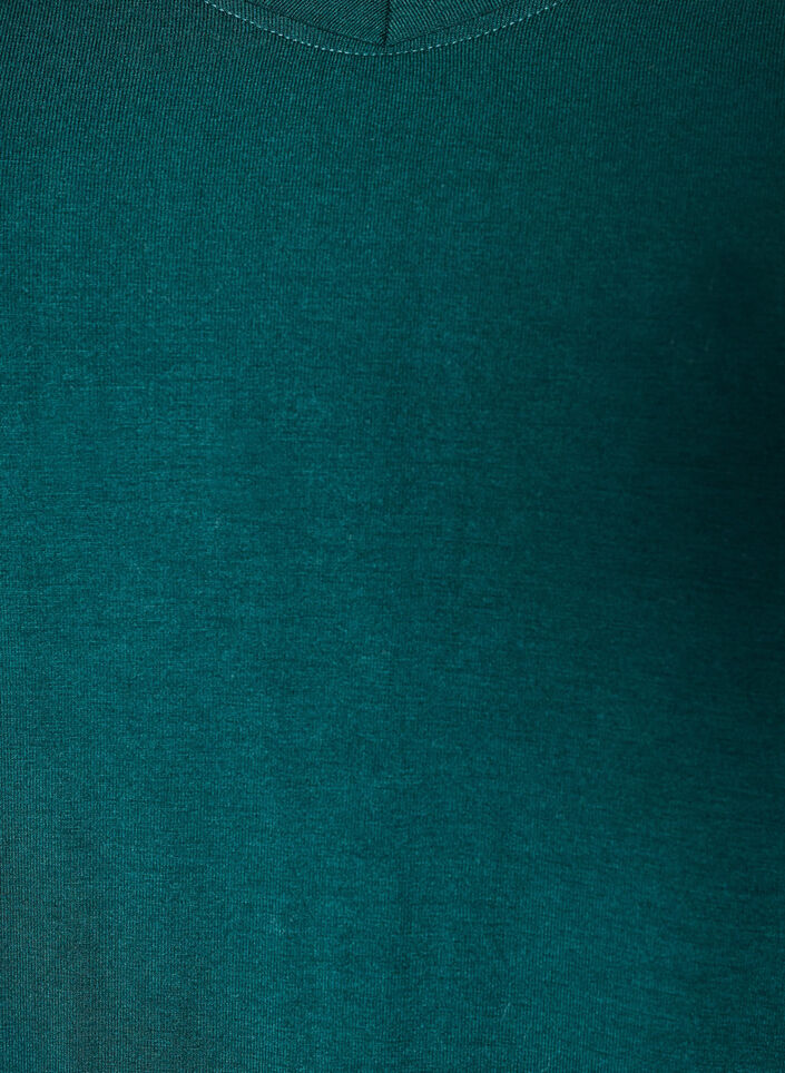 Basic V-neck T-shirt in viscose, Green, Packshot image number 2
