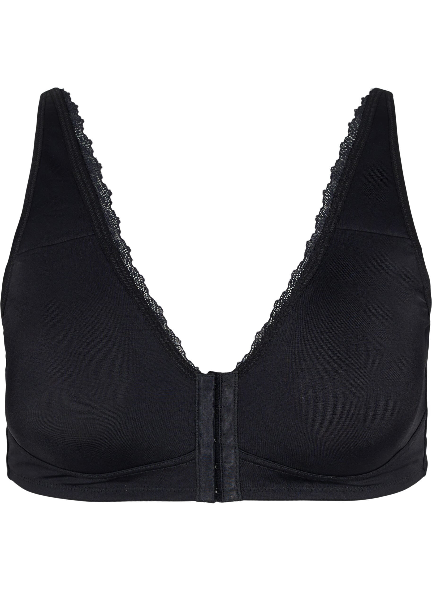 Zizzifashion Bra with front closure, Black, Packshot image number 0