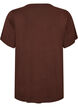 Viscose T-shirt with rhinestones, Brown, Packshot image number 1