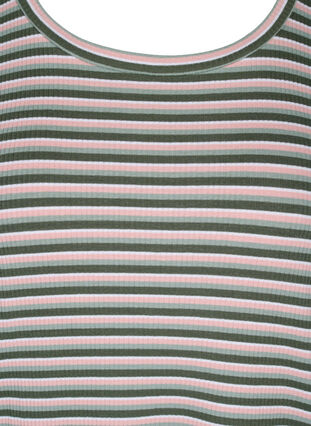 Striped long-sleeved blouse, Rosa/Green Stripe, Packshot image number 2