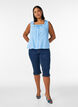 Sleeveless blouse with broderie anglaise and ruffles, Light Blue, Model image number 1