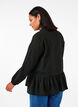 Long-sleeved blouse with peplum, Black, Model image number 2