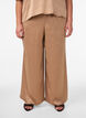 Satin-look trousers with wide, straight legs, Brown, Model image number 2