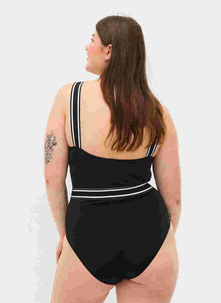 Bathing suit with rounded neckline, Black, Model image number 1