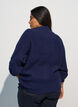 Ribbed jumper with puff sleeves and buttons, Blue, Model image number 2