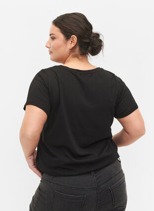 Short-sleeved cotton t-shirt with print, Black Rock, Model image number 1