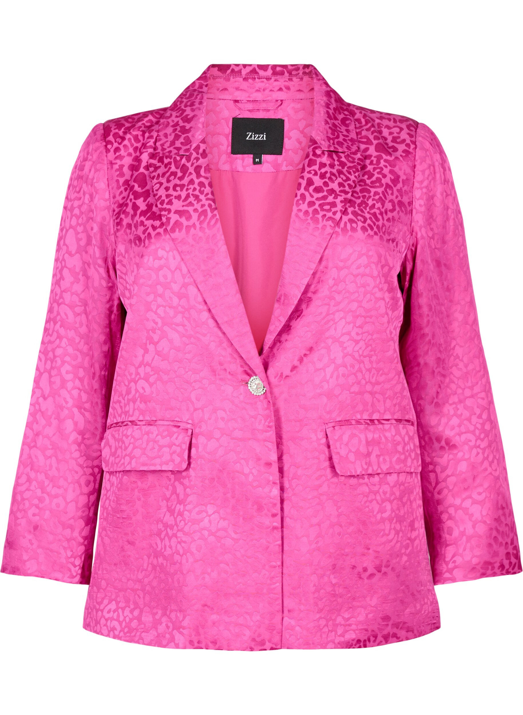 Zizzifashion Tone-on-tone jacquard blazer in viscose, Rose Violet, Packshot image number 0