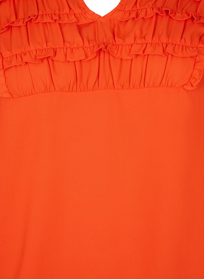 Long-sleeved blouse with frilled details (GRS), Orange.com, Packshot image number 2