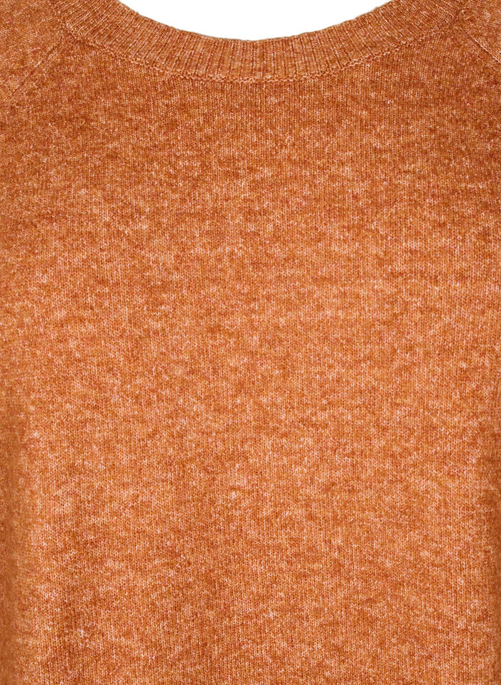 Short knitted dress with a round neck, Orange, Packshot image number 2