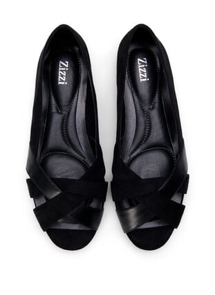 Pointed wide fit ballerina shoes, Black, Packshot image number 2