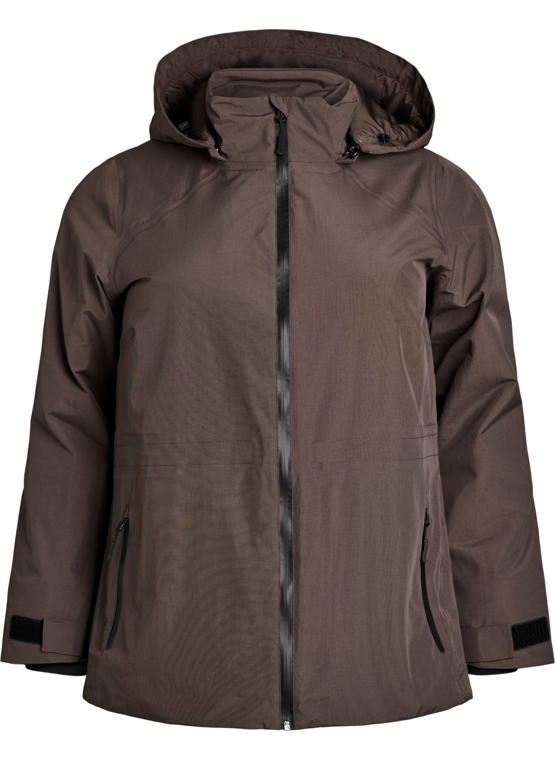 Waterproof winter jacket with detachable hood