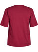 Ribbed jersey blouse with short sleeves, Dark Bordeaux, Packshot image number 1