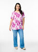 T-shirt with floral print, Pink, Model image number 1