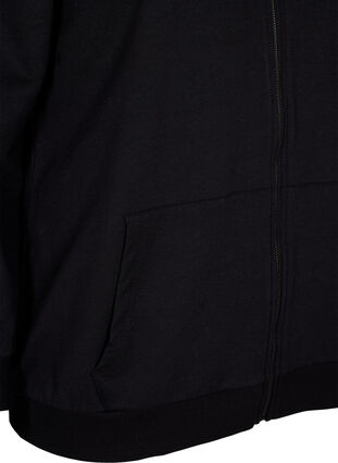 Workout sweat with zip and hood, Black, Packshot image number 3