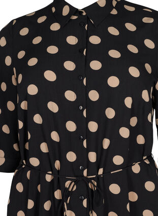 FLASH - Shirt dress with print, Black Brown Dot, Packshot image number 2