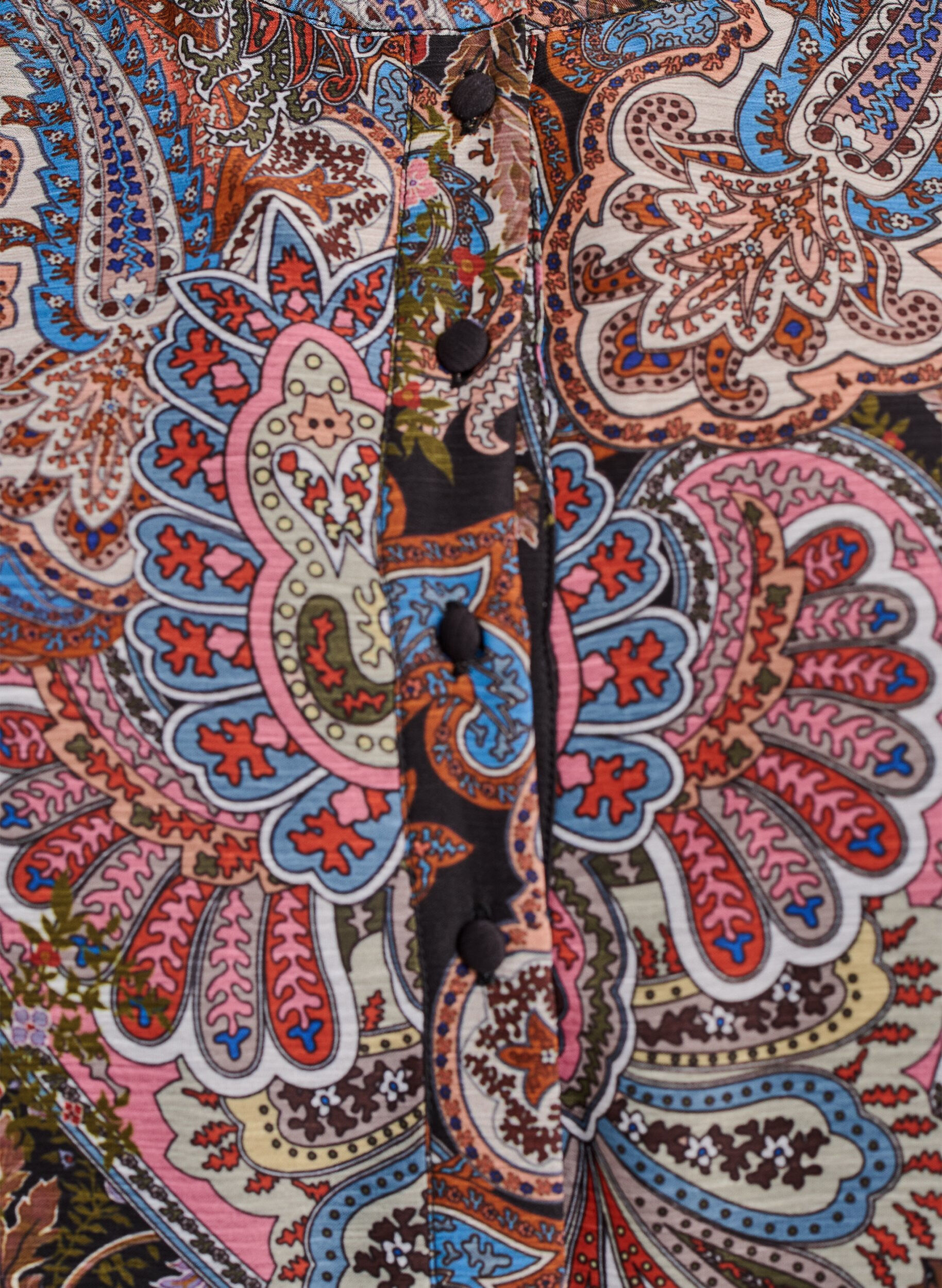 Zizzifashion Midi dress with paisley details and long sleeves, Black, Packshot image number 2