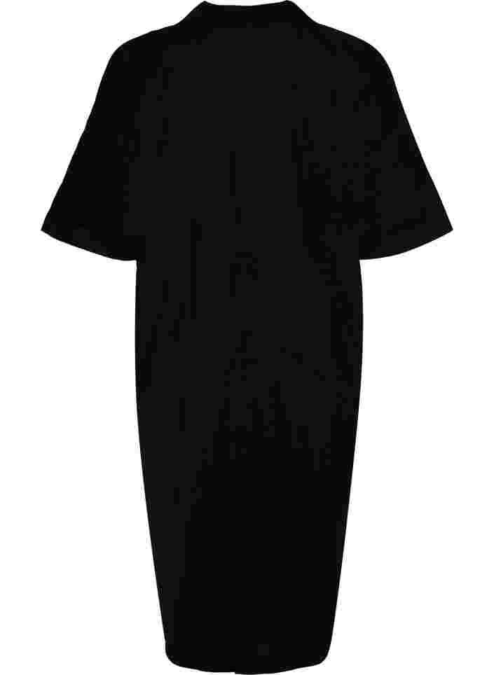 Long short-sleeved viscose shirt, Black, Packshot image number 1