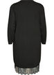 Short knitted dress with lace hem, Black, Packshot image number 1
